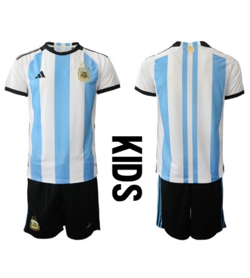 Maillot de foot Argentine Domicile enfant Monde 2022 Manches Courte (+ pantalon court)